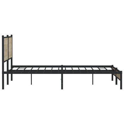 Metal Bed Frame without Mattress Sonoma Oak 193x203 cm
