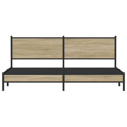 Metal Bed Frame without Mattress Sonoma Oak 200x200 cm