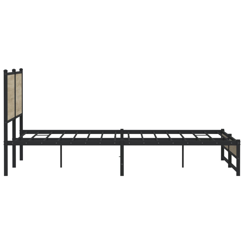 Metal Bed Frame without Mattress Sonoma Oak 180x200 cm Super King