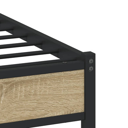 Metal Bed Frame without Mattress Sonoma Oak 180x200 cm Super King