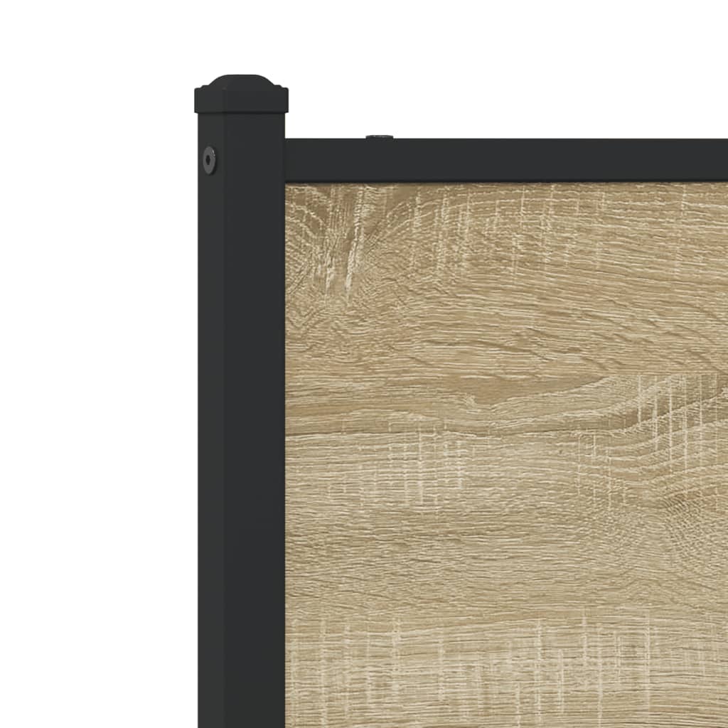 Metal Bed Frame without Mattress Sonoma Oak 200x200 cm