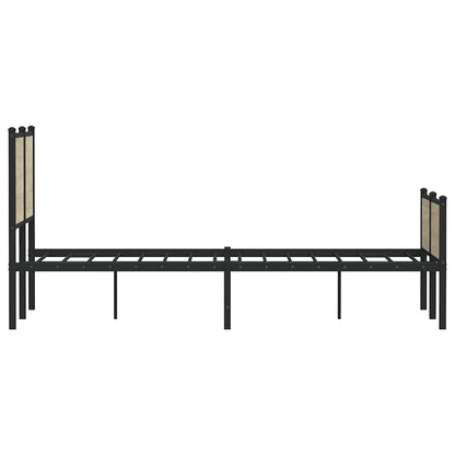 Metal Bed Frame without Mattress Sonoma Oak 150x200 cm King Size
