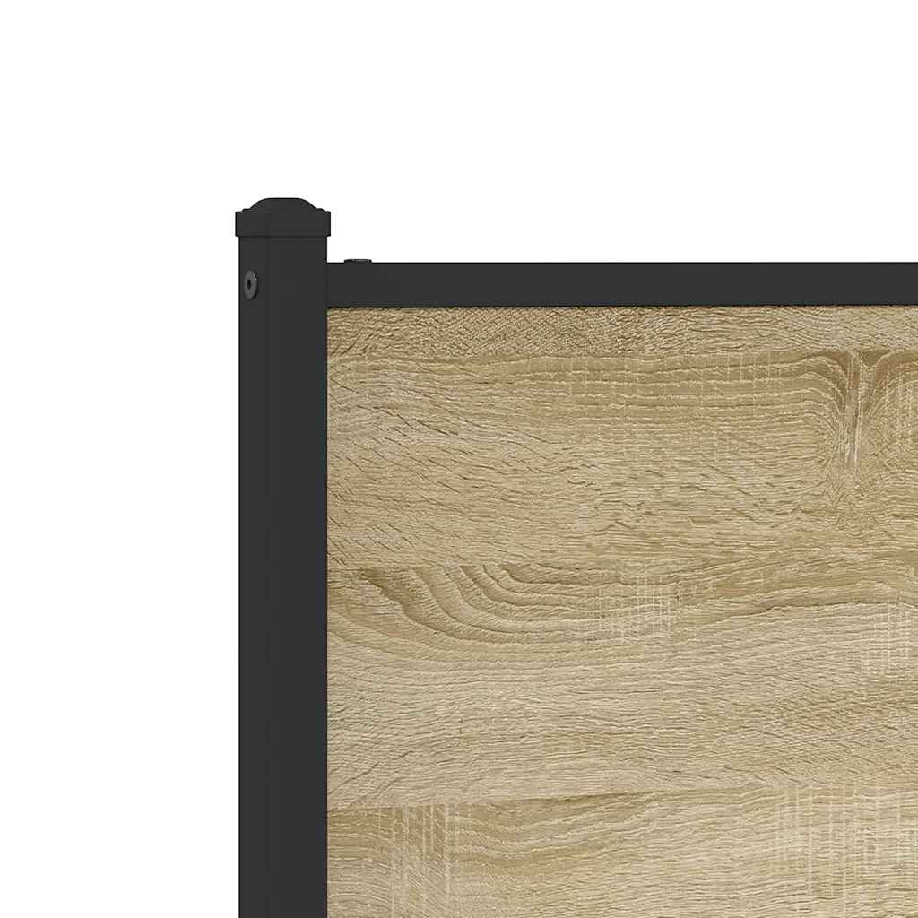 Metal Bed Frame without Mattress Sonoma Oak 150x200 cm King Size