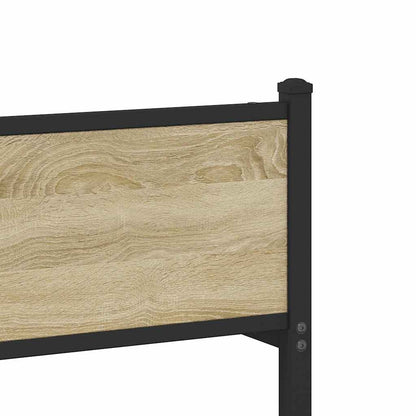 Metal Bed Frame without Mattress Sonoma Oak 150x200 cm King Size