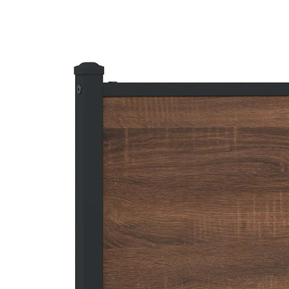 Metal Bed Frame without Mattress Brown Oak 183x213 cm