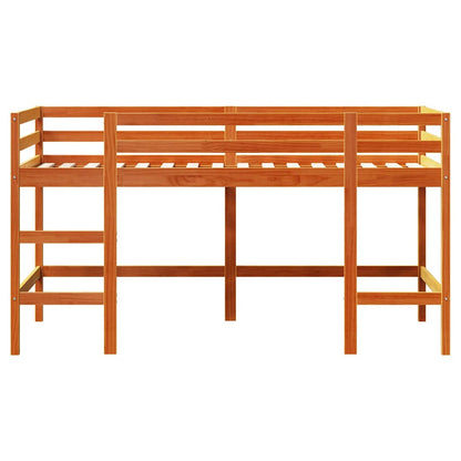 Kids' Loft Bed without Mattress with Ladder Wax Brown 80x200 cm