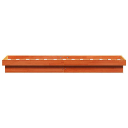 LED Bed Frame without Mattress Wax Brown 75x190 cm Solid Wood