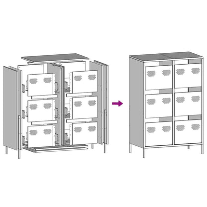 Highboard Black 68x39x101.5 cm Steel