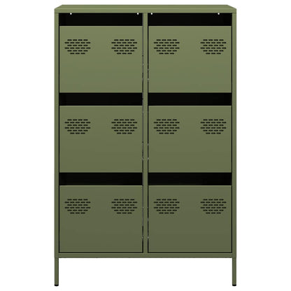 Highboard Olive Green 68x39x101.5 cm Steel