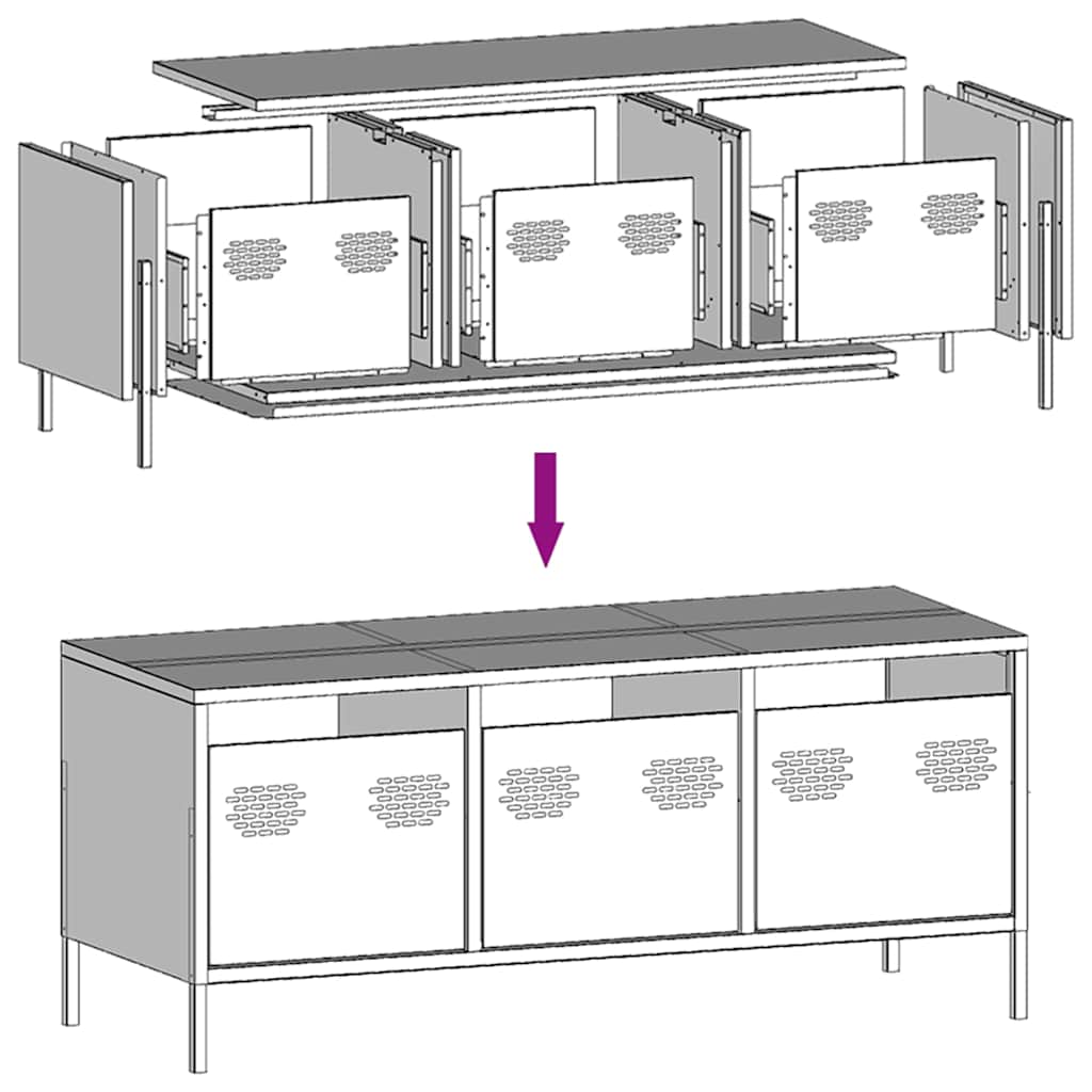 TV Cabinet Pink 101,5x39x43,5 cm Cold-rolled Steel