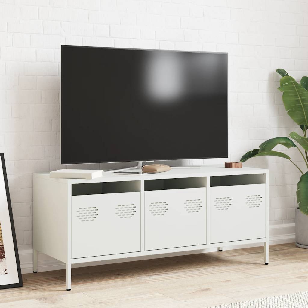 TV Cabinet White 101,5x39x43,5 cm Cold-rolled Steel