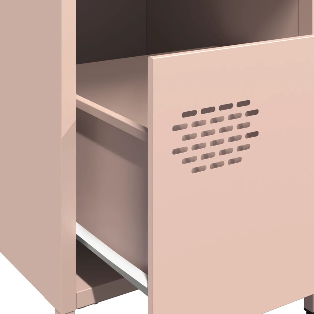 Bedside Cabinets 2 pcs Pink 35x39x43.5 cm Steel