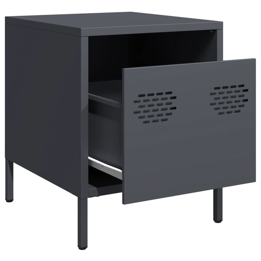 Bedside Cabinets 2 pcs Anthracite 35x39x43,5 cm Steel