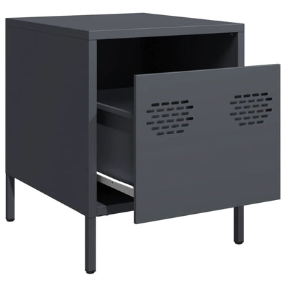 Bedside Cabinets 2 pcs Anthracite 35x39x43,5 cm Steel