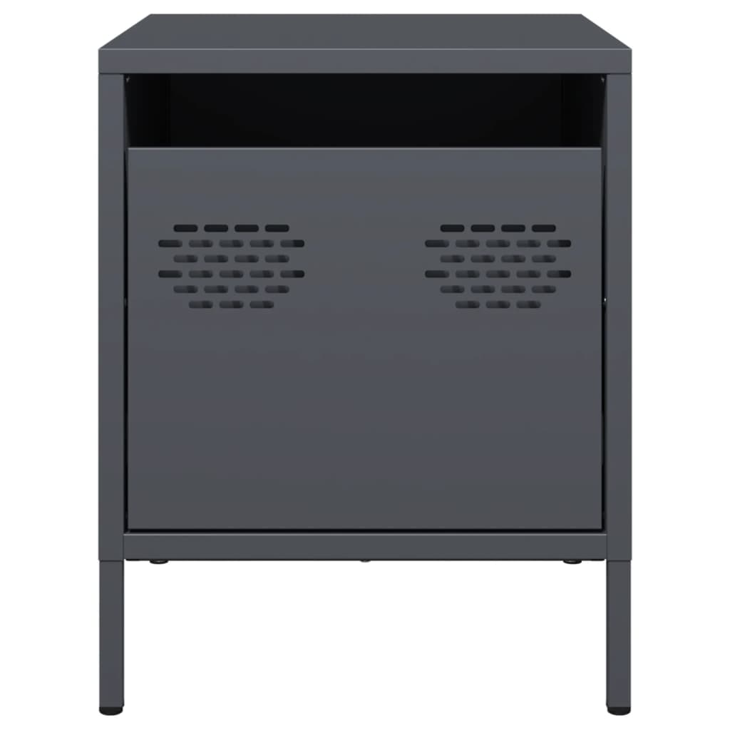 Bedside Cabinets 2 pcs Anthracite 35x39x43,5 cm Steel