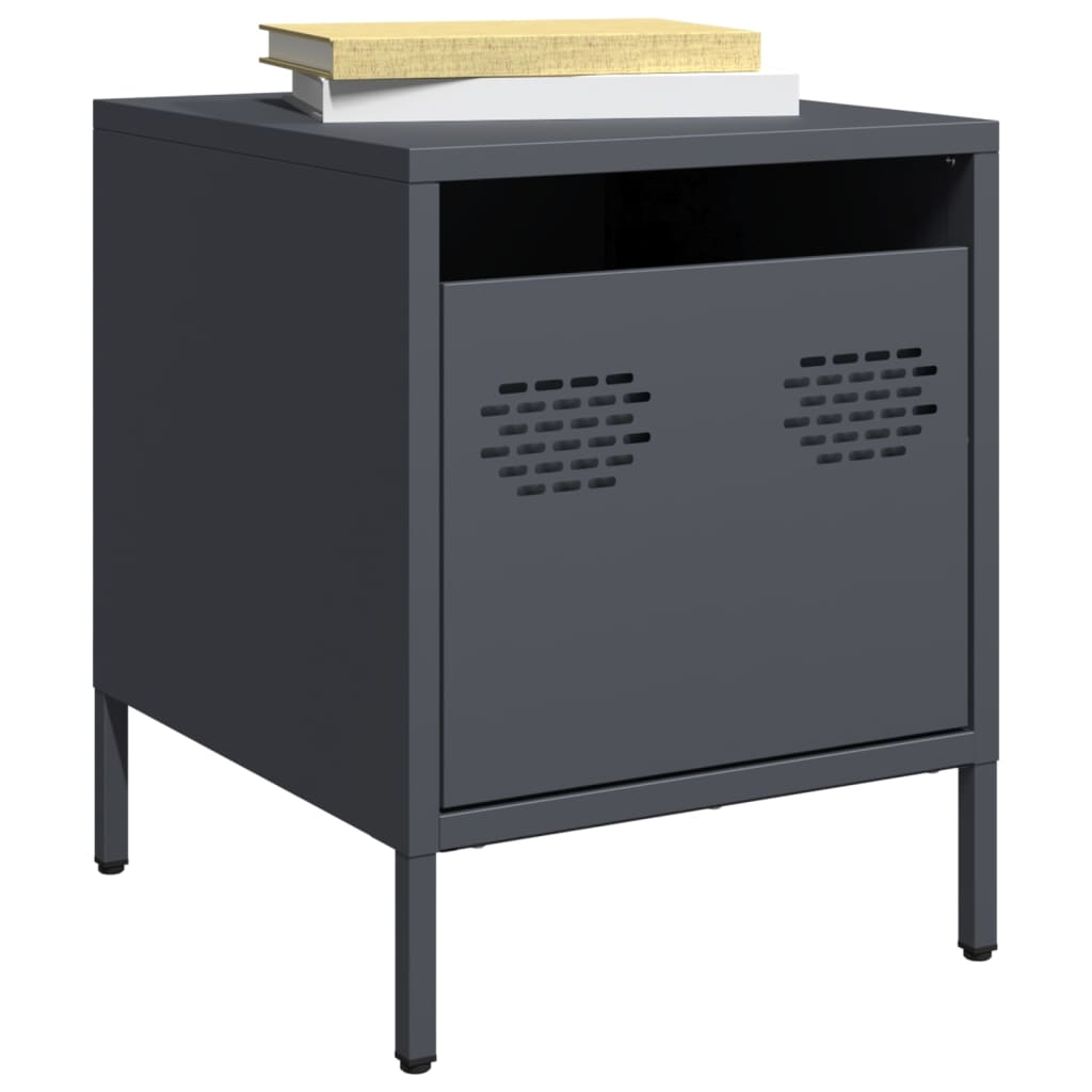 Bedside Cabinets 2 pcs Anthracite 35x39x43,5 cm Steel