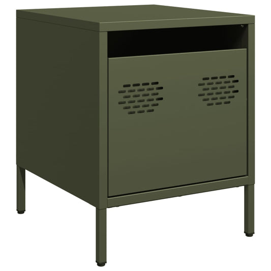 Bedside Cabinet Olive Green 35x39x43,5 cm Steel