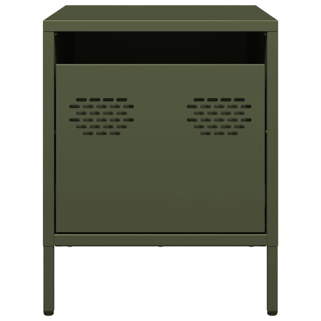 Bedside Cabinets 2 pcs Olive Green 35x39x43,5 cm Steel