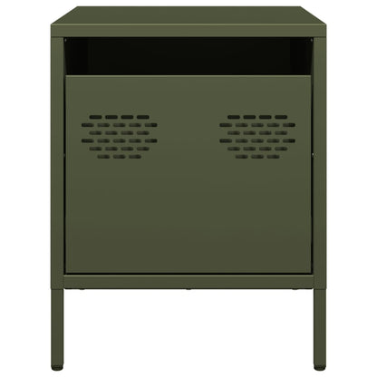 Bedside Cabinets 2 pcs Olive Green 35x39x43,5 cm Steel