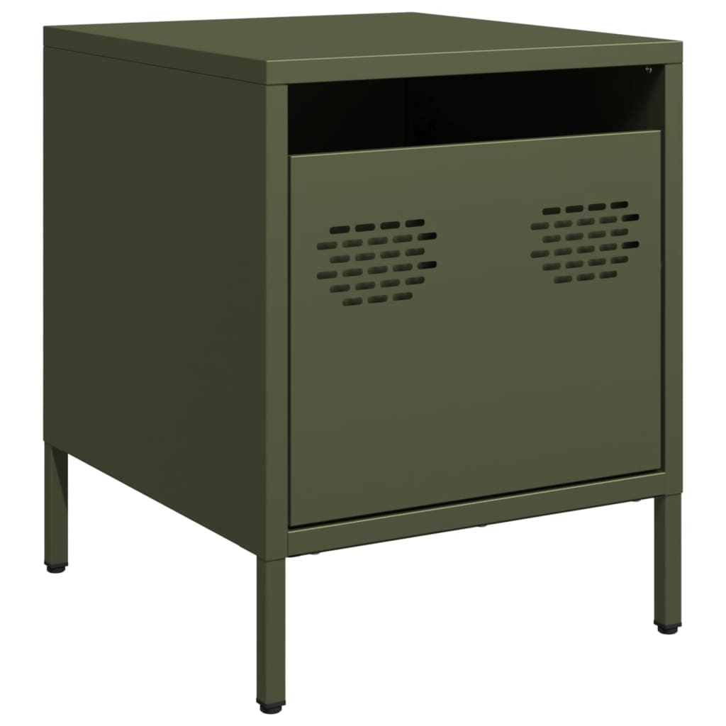 Bedside Cabinets 2 pcs Olive Green 35x39x43,5 cm Steel