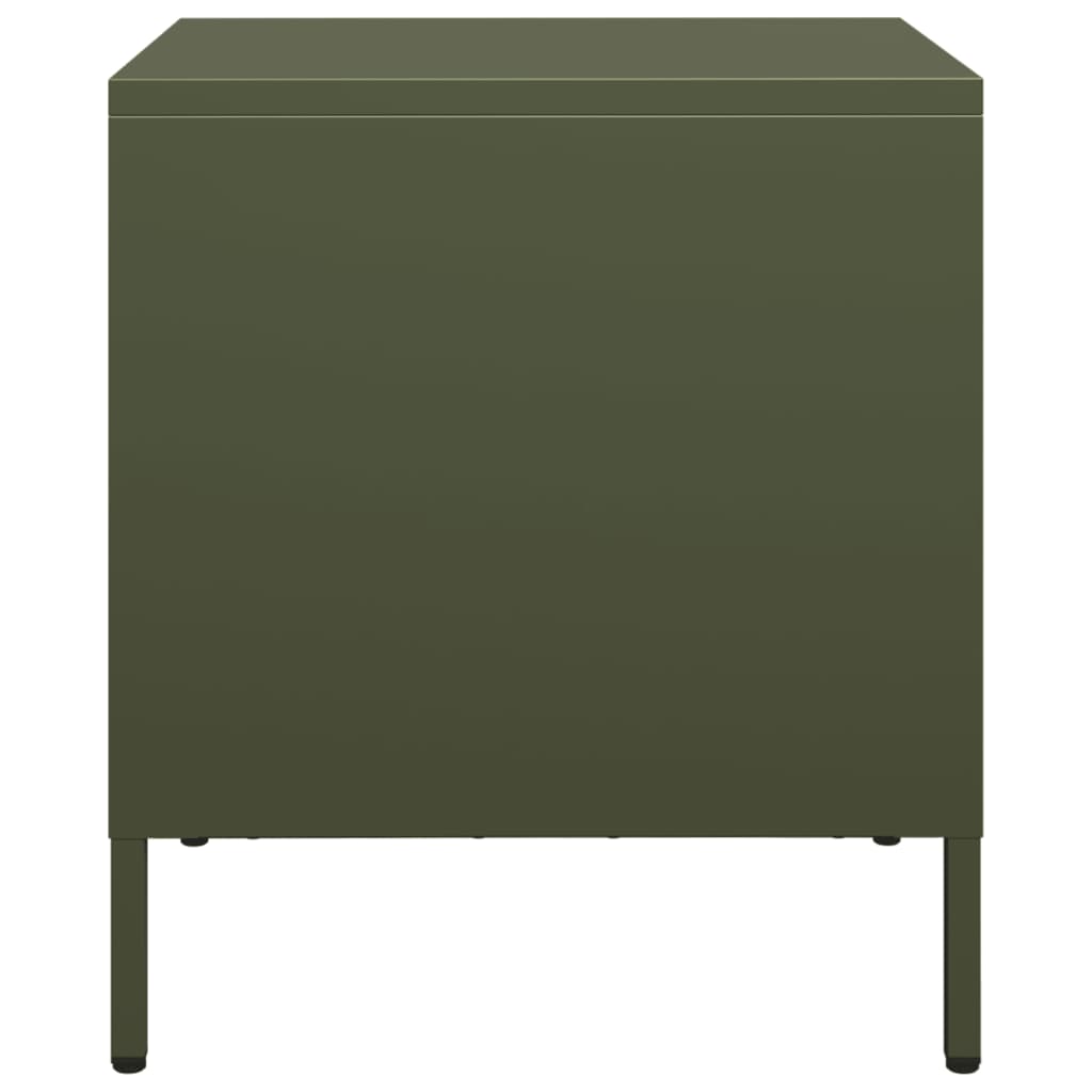 Bedside Cabinets 2 pcs Olive Green 35x39x43,5 cm Steel