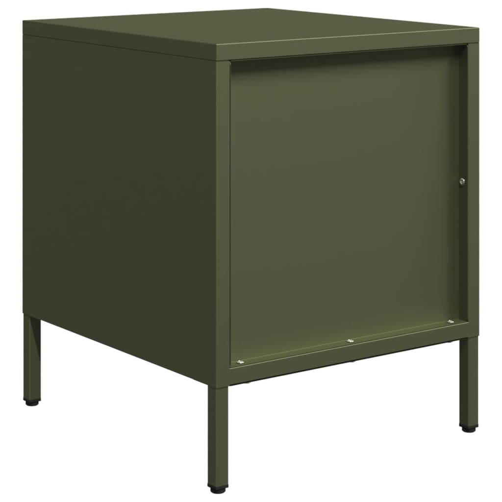 Bedside Cabinets 2 pcs Olive Green 35x39x43,5 cm Steel