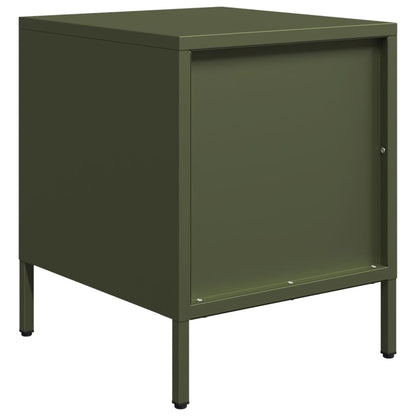 Bedside Cabinets 2 pcs Olive Green 35x39x43,5 cm Steel