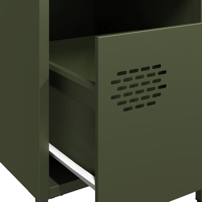 Bedside Cabinets 2 pcs Olive Green 35x39x43,5 cm Steel