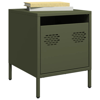 Bedside Cabinets 2 pcs Olive Green 35x39x43,5 cm Steel