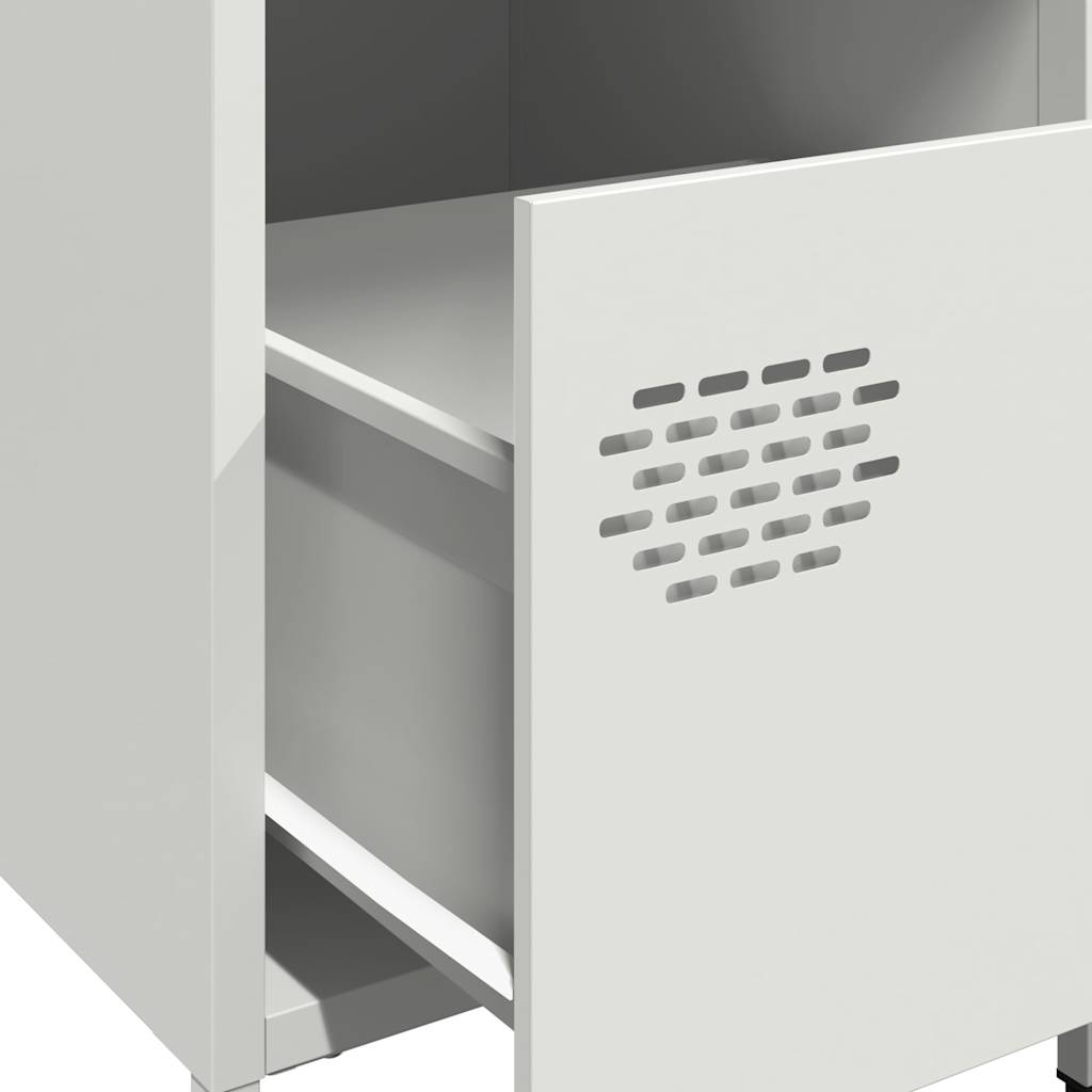 Bedside Cabinets 2 pcs White 35x39x43.5 cm Steel