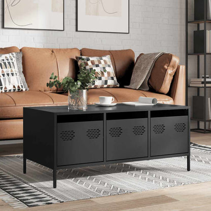 Coffee Table Black 101,5x50x43,5 cm Cold-rolled Steel
