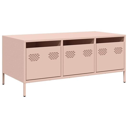 Coffee Table Pink 101,5x50x43,5 cm Cold-rolled Steel