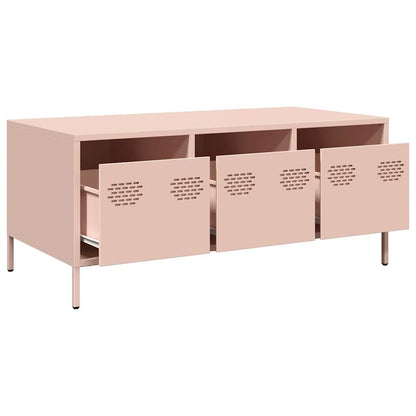 Coffee Table Pink 101,5x50x43,5 cm Cold-rolled Steel