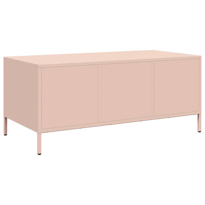 Coffee Table Pink 101,5x50x43,5 cm Cold-rolled Steel