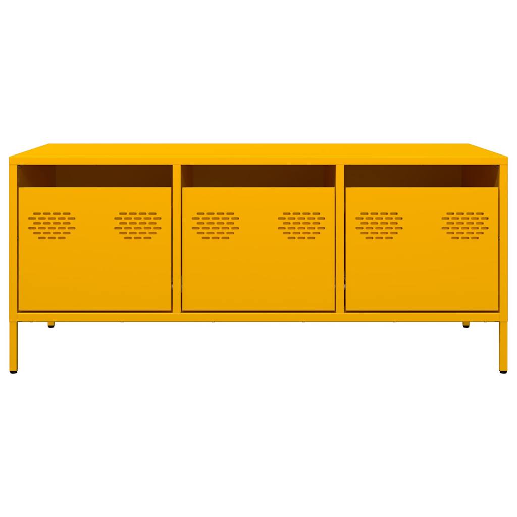 Coffee Table Mustard Yellow 101,5x50x43,5 cm Cold-rolled Steel