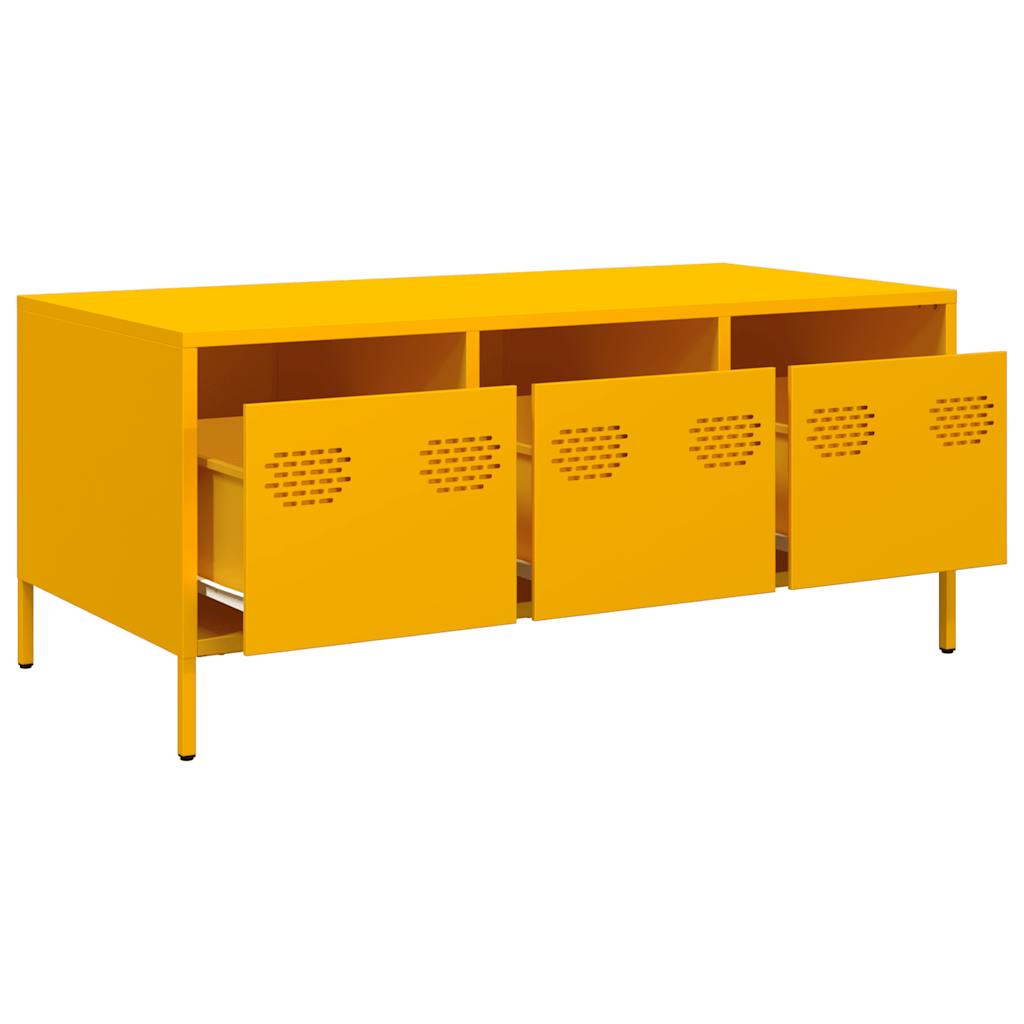 Coffee Table Mustard Yellow 101,5x50x43,5 cm Cold-rolled Steel