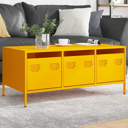 Coffee Table Mustard Yellow 101,5x50x43,5 cm Cold-rolled Steel