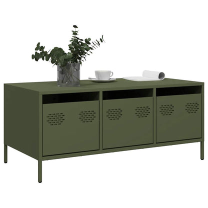 Coffee Table Olive Green 101,5x50x43,5 cm Cold-rolled Steel