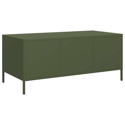 Coffee Table Olive Green 101,5x50x43,5 cm Cold-rolled Steel