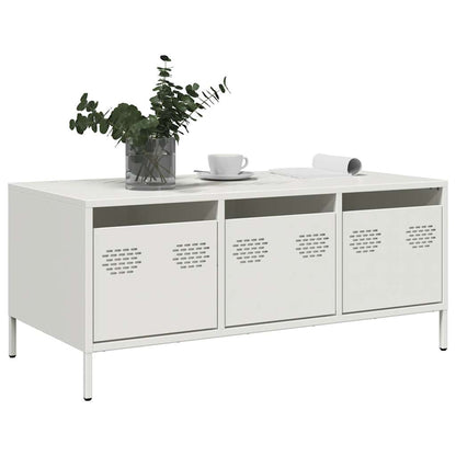 Coffee Table White 101,5x50x43,5 cm Cold-rolled Steel