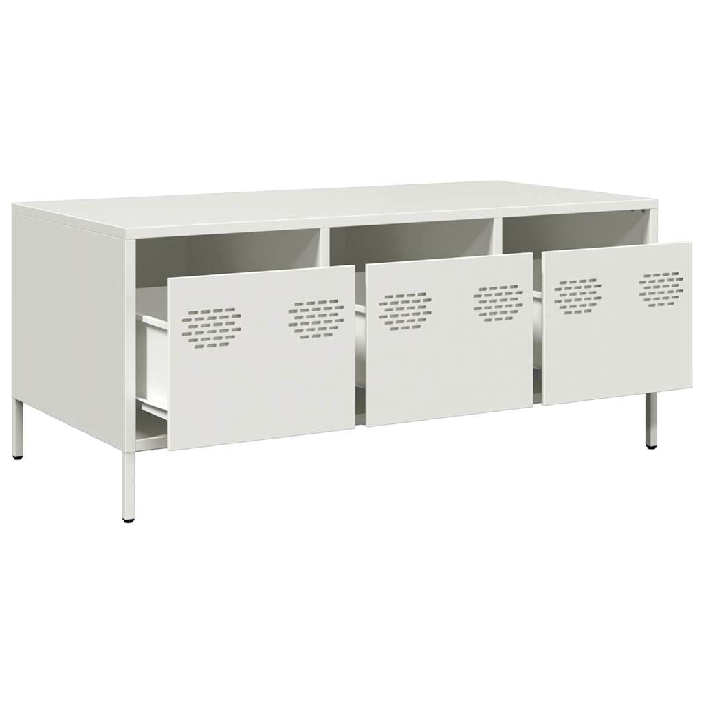 Coffee Table White 101,5x50x43,5 cm Cold-rolled Steel