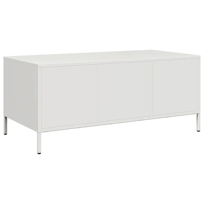 Coffee Table White 101,5x50x43,5 cm Cold-rolled Steel