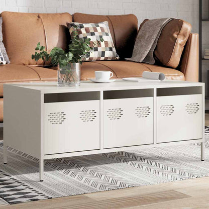 Coffee Table White 101,5x50x43,5 cm Cold-rolled Steel