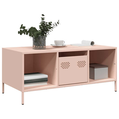 Coffee Table Pink 101,5x50x43,5 cm Cold-rolled Steel