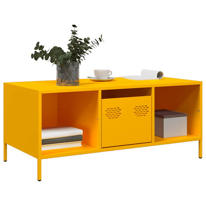 Coffee Table Mustard Yellow 101,5x50x43,5 cm Cold-rolled Steel
