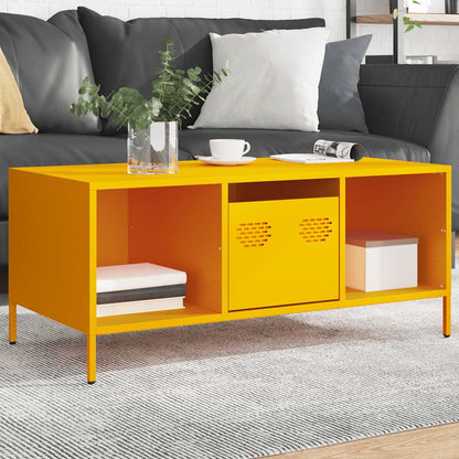 Coffee Table Mustard Yellow 101,5x50x43,5 cm Cold-rolled Steel