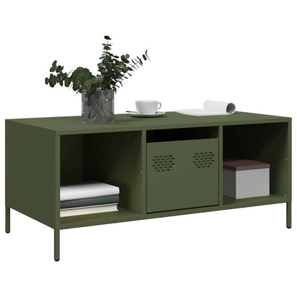 Coffee Table Olive Green 101,5x50x43,5 cm Cold-rolled Steel