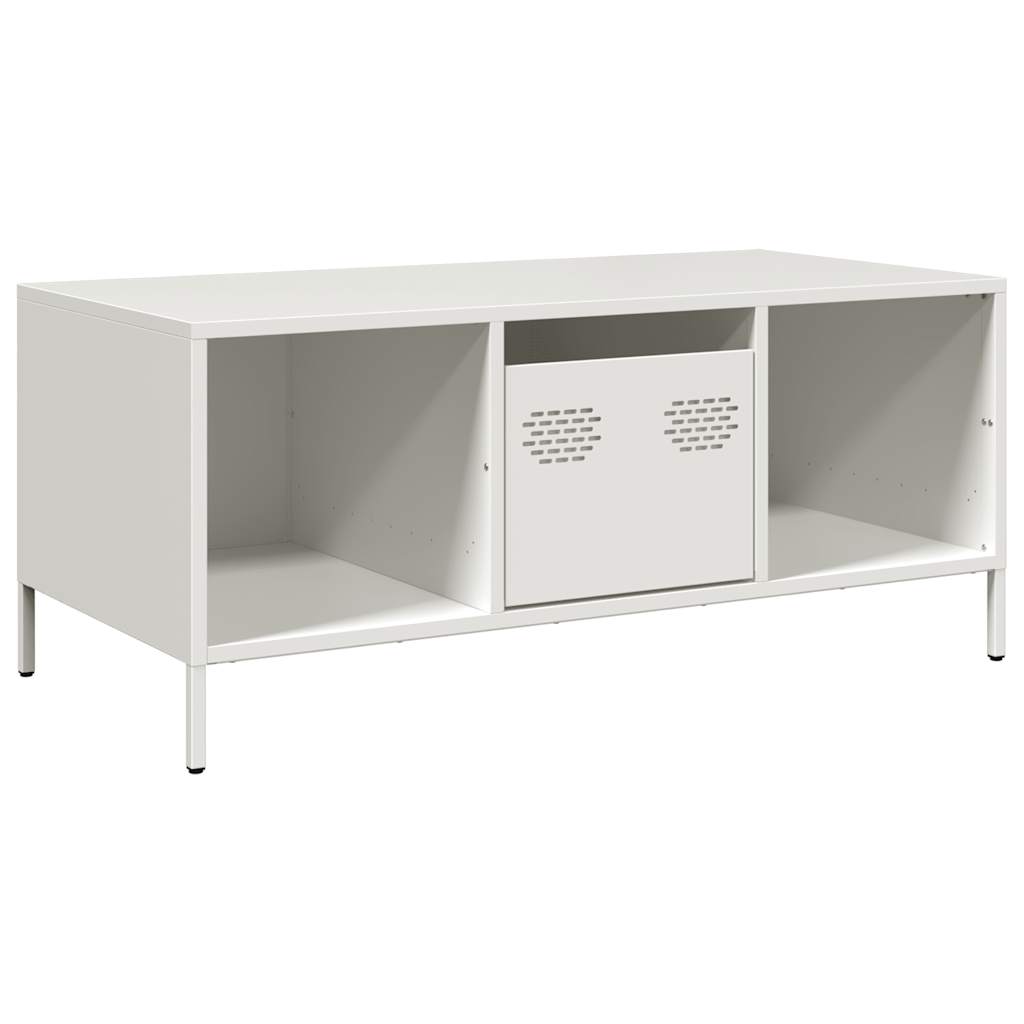 Coffee Table White 101,5x50x43,5 cm Cold-rolled Steel