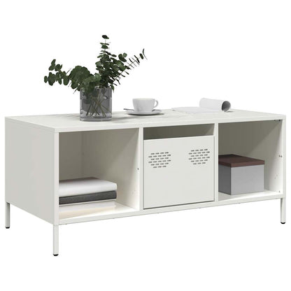 Coffee Table White 101,5x50x43,5 cm Cold-rolled Steel