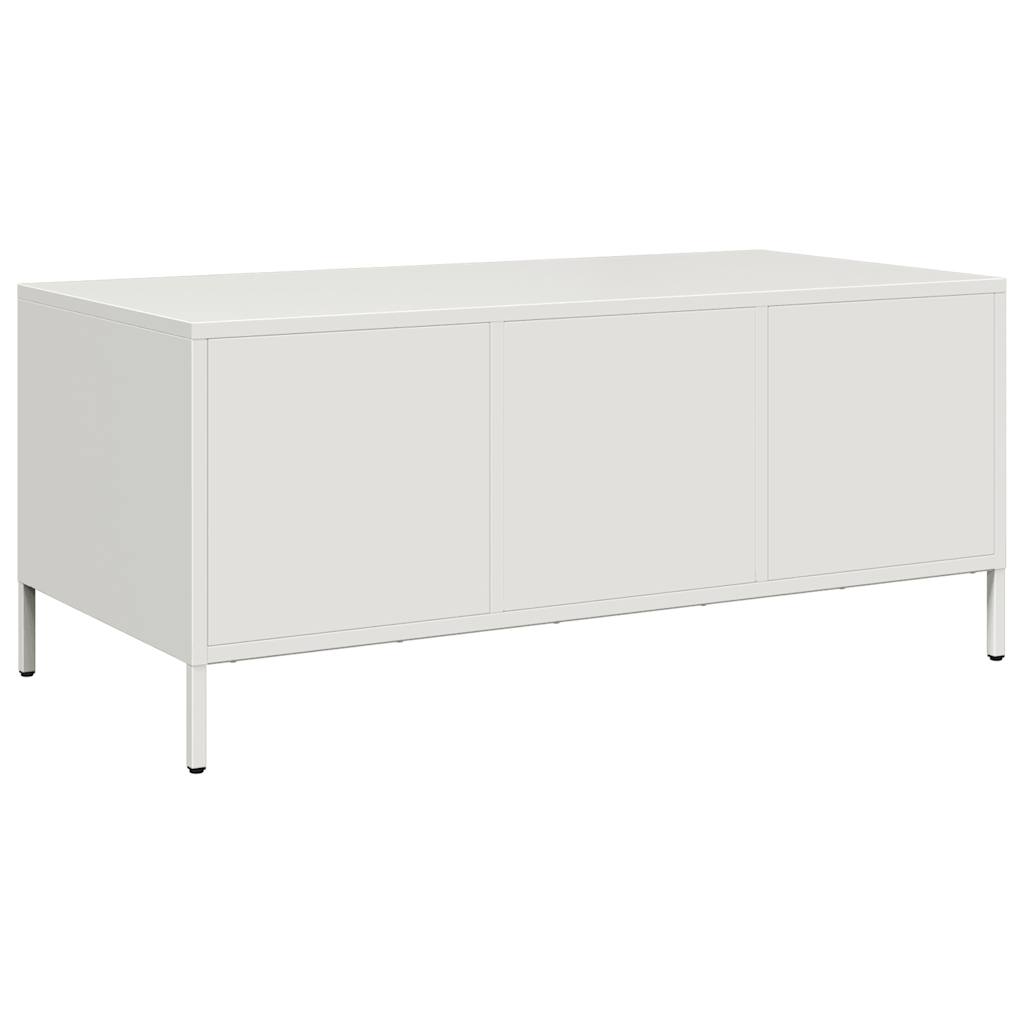 Coffee Table White 101,5x50x43,5 cm Cold-rolled Steel